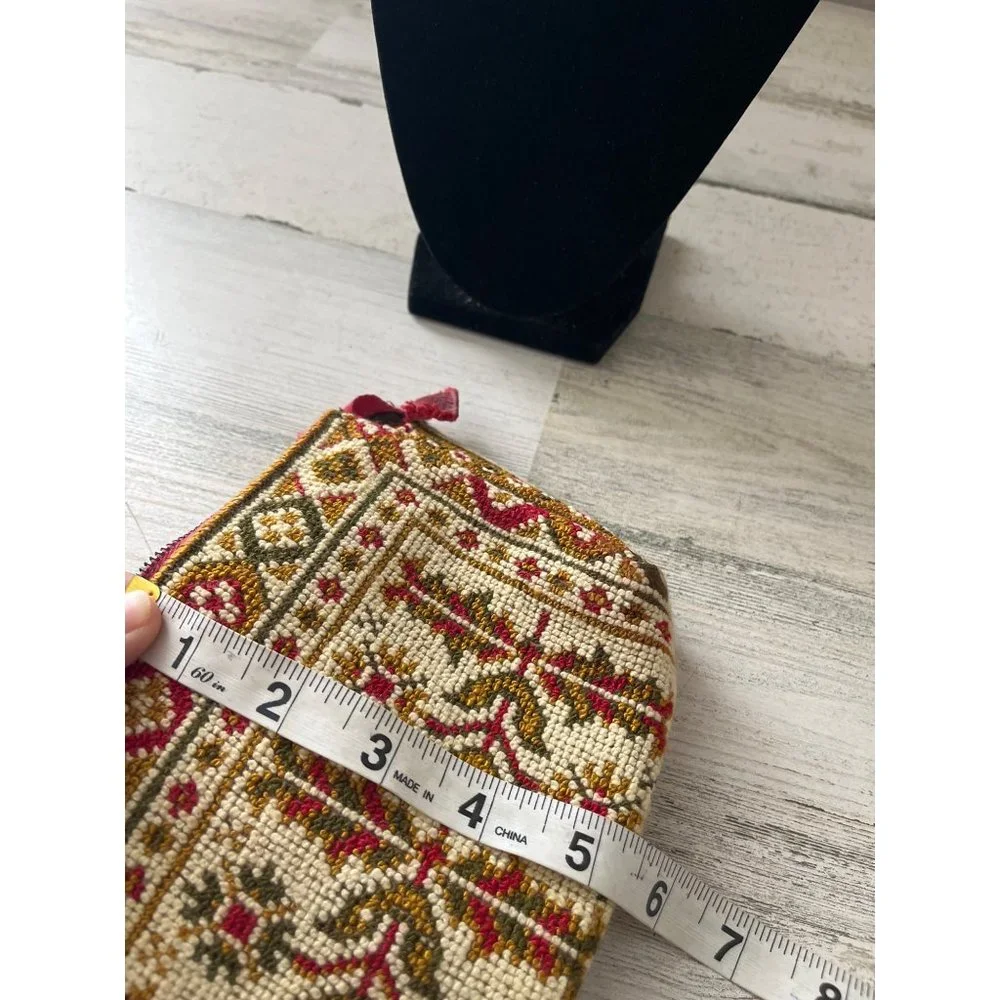 Needlepoint zippered make up bag
